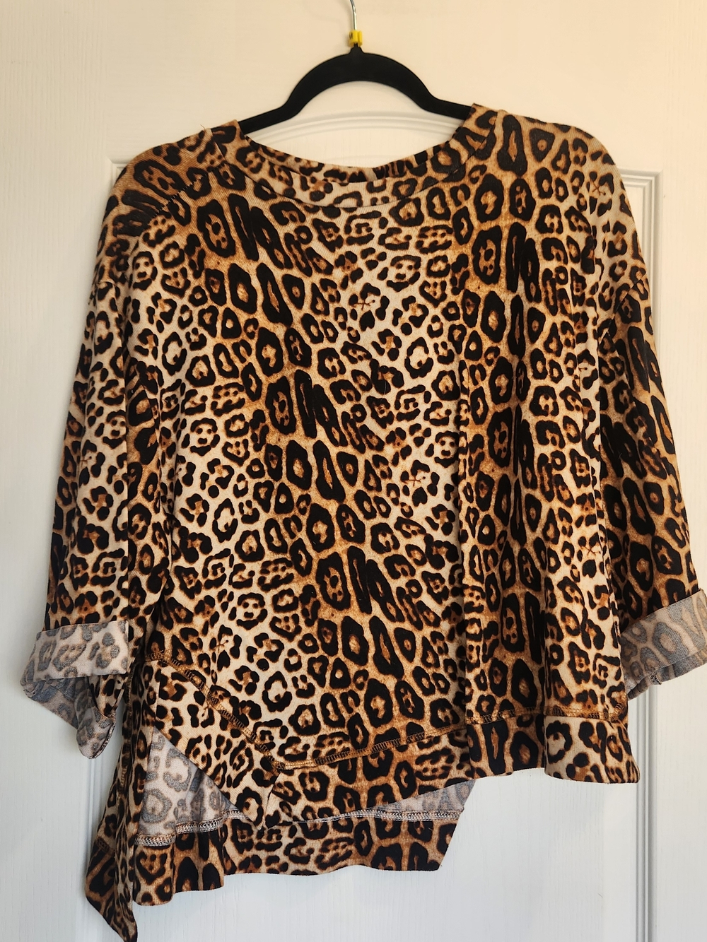 Umgee Leopard Print Blouse in Brown and Black M Euc